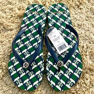 NEW Tory Burch Green Thin Flip Flops 7